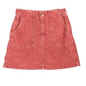 American Eagle Corduroy A-Line Mini Skirt Women's Size 0 Maroon Super Stretch